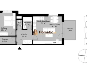 Pronájem bytu 2+kk, Praha - Modřany, Kolmanova, 67 m2