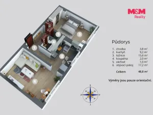 Prodej bytu 2+1, Ústí nad Labem - Neštěmice, Studentská, 53 m2