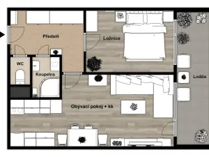 Prodej bytu 2+kk, Kralupy nad Vltavou, sídl. V Zátiší, 41 m2