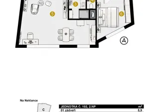Prodej bytu 2+kk, Praha - Smíchov, Nad Koulkou, 66 m2