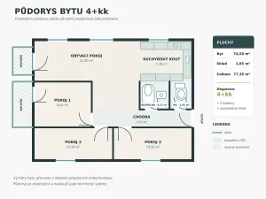 Prodej bytu 4+kk, Vejprnice, Línská, 74 m2