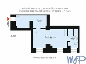 Prodej bytu 2+kk, Jaroměřice nad Rokytnou, Havlíčkova, 47 m2