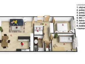 Pronájem bytu 3+kk, Praha - Lhotka, Novodvorská, 76 m2