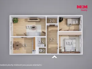 Prodej bytu 3+1, Teplice - Prosetice, Prosetická, 57 m2
