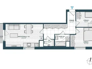 Pronájem bytu 3+kk, Praha - Horní Měcholupy, Milánská, 68 m2