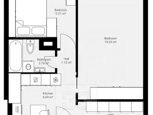 Pronájem bytu 2+1, Praha - Strašnice, Přetlucká, 49 m2