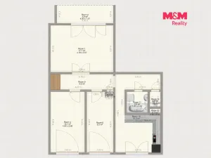 Prodej bytu 3+1, Kaznějov, Na Komárově, 63 m2