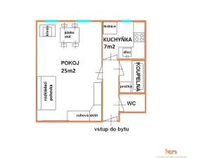Pronájem bytu 1+1, Brno, Gorkého, 40 m2