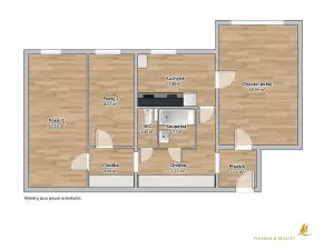 Prodej bytu 3+1, Hluboká nad Vltavou, Nerudova, 71 m2
