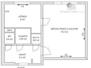 Pronájem bytu 2+kk, Třinec, Slezská, 36 m2