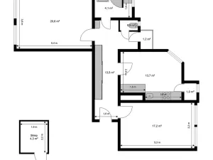 Prodej bytu 2+1, Liberec, Jablonecká, 71 m2