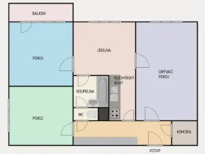 Prodej bytu 3+1, Praha - Záběhlice, Chmelová, 72 m2