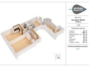 Pronájem bytu 4+kk, Praha - Žižkov, Domažlická, 85 m2