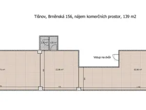 Pronájem obchodního prostoru, Tišnov, Brněnská, 139 m2