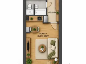 Prodej bytu 1+kk, Hradec Králové - Nový Hradec Králové, Jana Masaryka, 35 m2