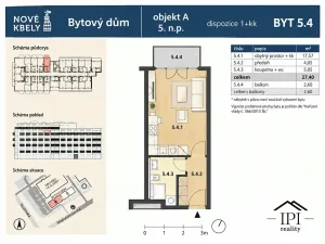 Pronájem bytu 1+kk, Praha - Kbely, Mladoboleslavská, 27 m2