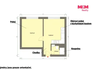 Pronájem bytu 1+1, Cheb, Mírová, 35 m2