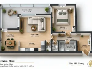 Pronájem bytu 3+kk, Mladá Boleslav, 17. listopadu, 58 m2