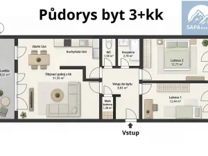 Prodej bytu 3+kk, Praha - Žižkov, Českobratrská, 81 m2