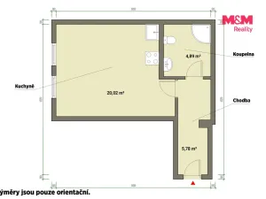 Pronájem bytu 1+kk, Františkovy Lázně, Národní, 30 m2