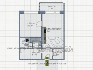 Pronájem bytu 1+1, České Budějovice, Budivojova, 49 m2