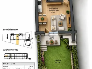 Prodej bytu 2+kk, Horoměřice, Holubova, 56 m2