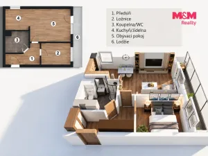 Prodej bytu 2+kk, Slaný, Lidická, 46 m2