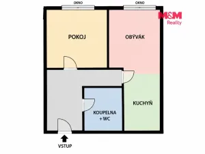 Pronájem bytu 2+kk, Praha - Horní Počernice, Komárovská, 49 m2