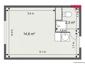 Prodej bytu 1+kk, Karlovy Vary - Stará Role, Fibichova, 18 m2