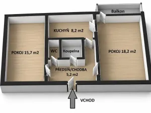 Prodej bytu 2+1, Žďár nad Sázavou, Okružní, 54 m2