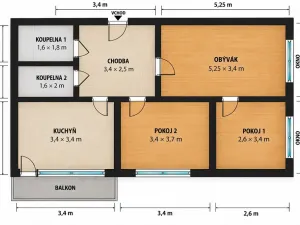 Prodej bytu 3+1, Ostrava - Poruba, Vincence Makovského, 68 m2