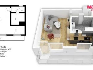 Prodej bytu 1+kk, Slaný, 35 m2