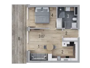 Prodej bytu 2+kk, Luhačovice, Zatloukalova, 42 m2