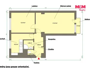Prodej bytu 2+1, Kynšperk nad Ohří, náměstí SNP, 51 m2