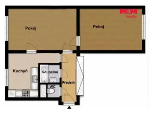 Prodej bytu 2+1, Praha - Břevnov, U páté baterie, 52 m2