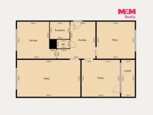 Prodej bytu 3+1, Chodov, Husova, 69 m2