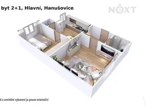 Prodej bytu 2+1, Hanušovice, Hlavní, 55 m2