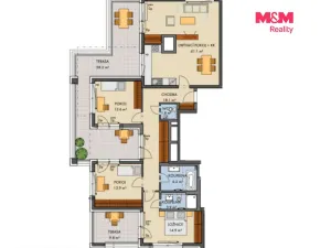 Prodej bytu 4+kk, Praha - Hlubočepy, náměstí Olgy Scheinpflugové, 120 m2