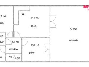 Pronájem rodinného domu, Oleška, 62 m2