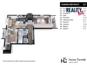 Prodej bytu 2+1, Šlapanice, Brněnská, 58 m2