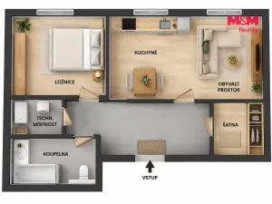 Pronájem bytu 2+kk, Švihov, Čsl. legií, 55 m2