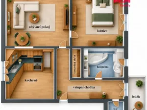 Pronájem bytu 2+1, Červený Kostelec, Náchodská, 61 m2