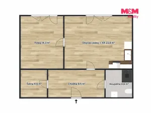 Pronájem bytu 2+kk, Nymburk, Dlouhá třída, 57 m2