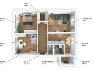 Prodej bytu 3+1, Olomouc - Nová Ulice, Kmochova, 71 m2