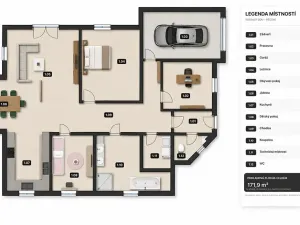 Pronájem rodinného domu, Postřižín, Lišková, 150 m2