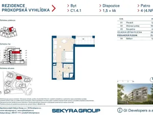 Prodej bytu 1+kk, Praha - Jinonice, Radlická, 29 m2
