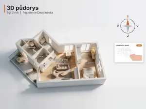 Pronájem bytu 2+kk, České Budějovice, Doudlebská, 60 m2