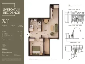 Prodej bytu 2+kk, Praha - Libeň, Světova, 46 m2