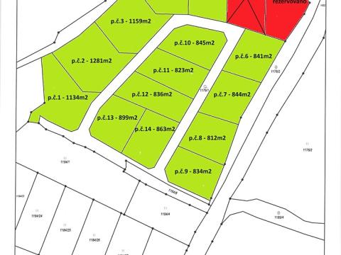 Prodej pozemku pro bydlení, Bystřany, Havlíčkova, 850 m2