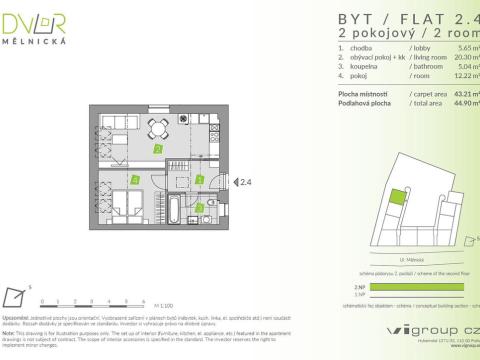 Prodej bytu 2+kk, Brandýs nad Labem-Stará Boleslav - Stará Boleslav, Mělnická, 43 m2